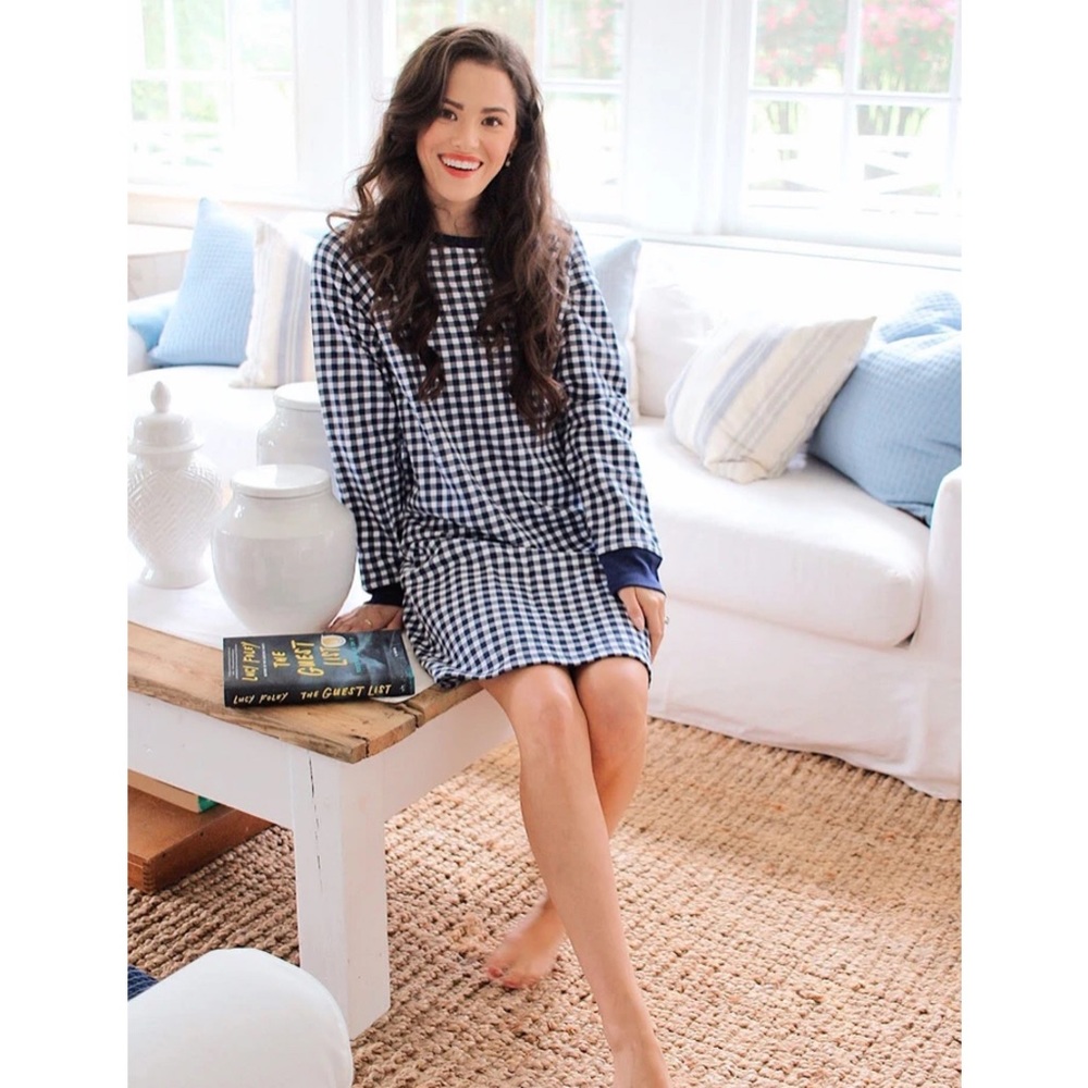 Draper James Natalie Sweatshirt Dress in Gingham